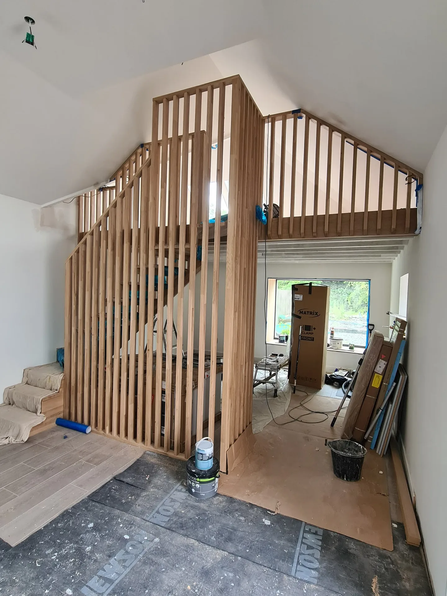Custom wooden loft framing