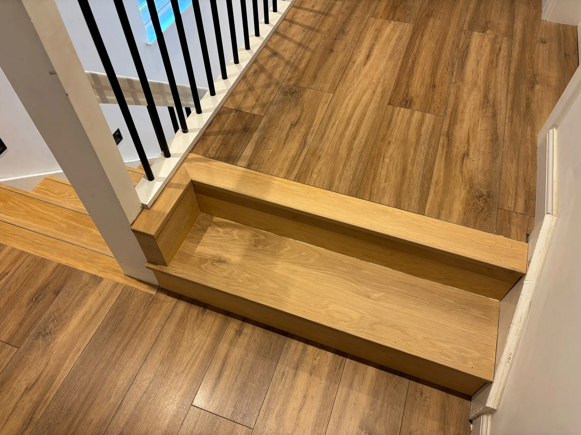 Modern oak wood interior staircase