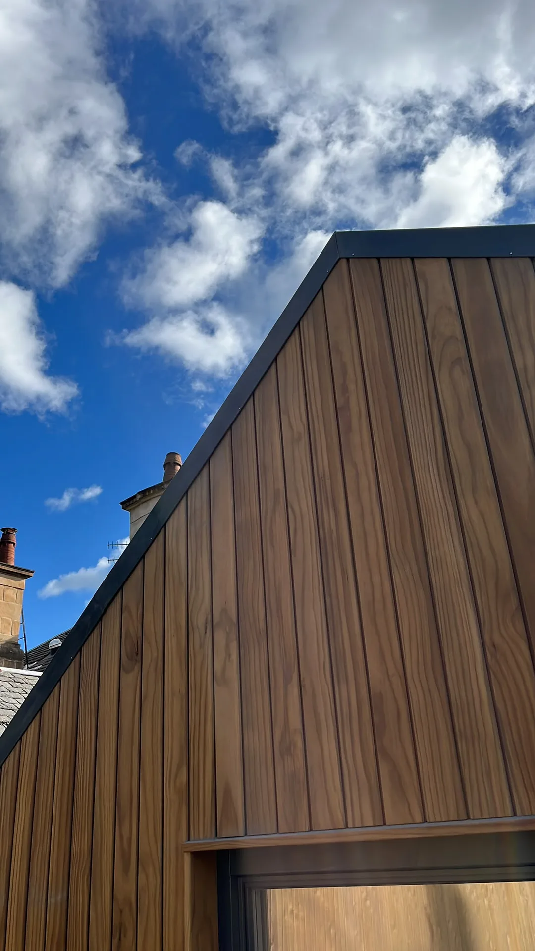 Modern metal cladding on contemporary building